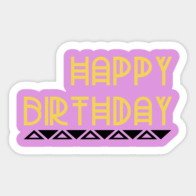 Happy Birthday Art Nouveau Design Sticker by Preston James Designs